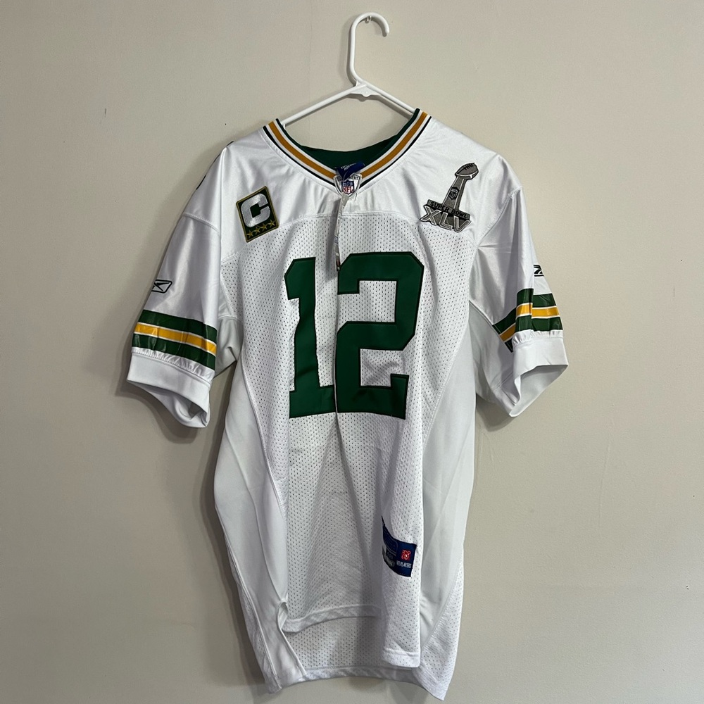 New Green Bay Packers Aaron Rodgers Super Bowl XLV (2011) White Jersey
